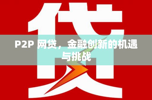 洋县P2P 网贷，金融创新的机遇与挑战
