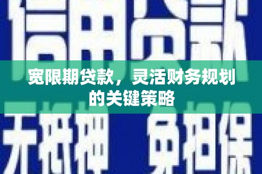 洋县宽限期贷款，灵活财务规划的关键策略
