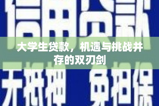洋县大学生贷款，机遇与挑战并存的双刃剑