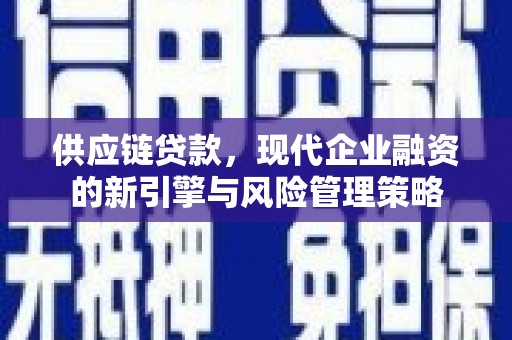 洋县供应链贷款，现代企业融资的新引擎与风险管理策略