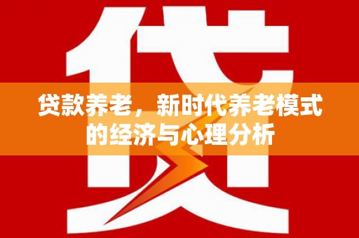 洋县贷款养老，新时代养老模式的经济与心理分析