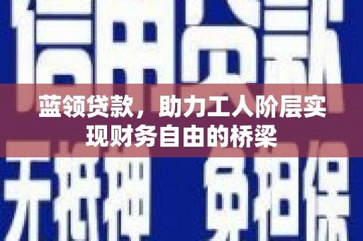 洋县蓝领贷款，助力工人阶层实现财务自由的桥梁