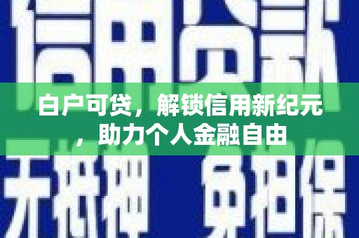 洋县白户可贷，解锁信用新纪元，助力个人金融自由