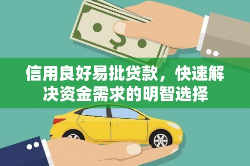 洋县信用良好易批贷款，快速解决资金需求的明智选择