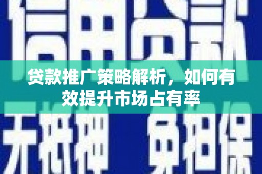 洋县贷款推广策略解析，如何有效提升市场占有率