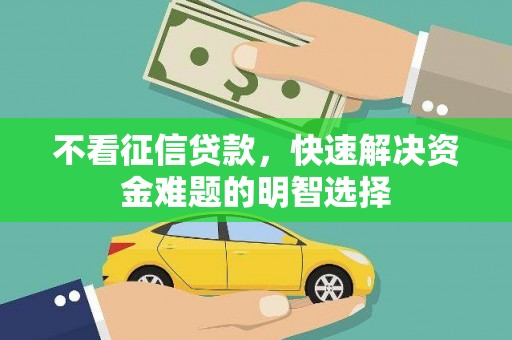洋县不看征信贷款，快速解决资金难题的明智选择