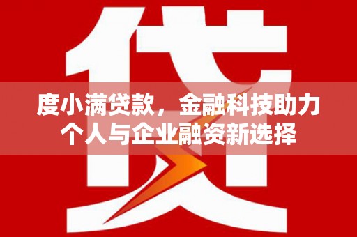 洋县度小满贷款，金融科技助力个人与企业融资新选择