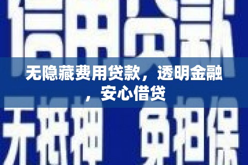 洋县无隐藏费用贷款，透明金融，安心借贷