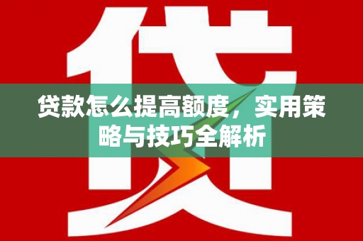 洋县贷款怎么提高额度，实用策略与技巧全解析