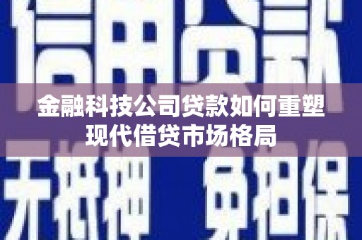 洋县金融科技公司贷款如何重塑现代借贷市场格局