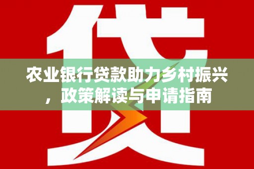 洋县农业银行贷款助力乡村振兴，政策解读与申请指南