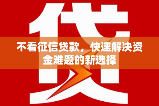 洋县不看征信贷款，快速解决资金难题的新选择