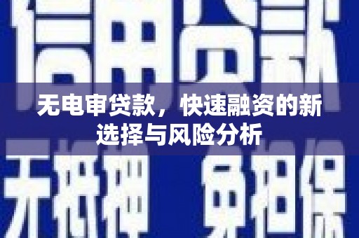 洋县无电审贷款，快速融资的新选择与风险分析