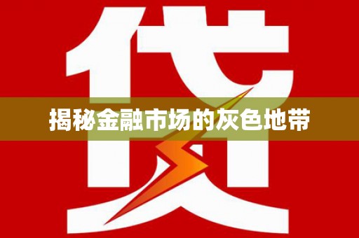 洋县揭秘金融市场的灰色地带